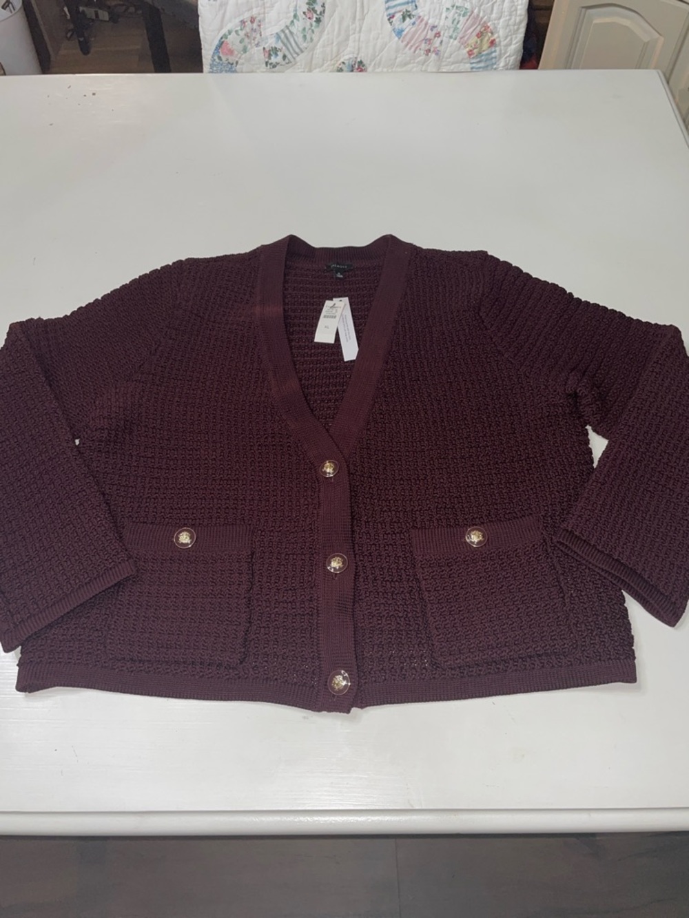 NWT Talbot gold buttons cardigan XL